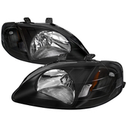 Spec-D Tuning 99-00 Honda Civic Crystal Housing Headlights Black, 2LH-CV99JM-RS 2LH-CV99JM-RS